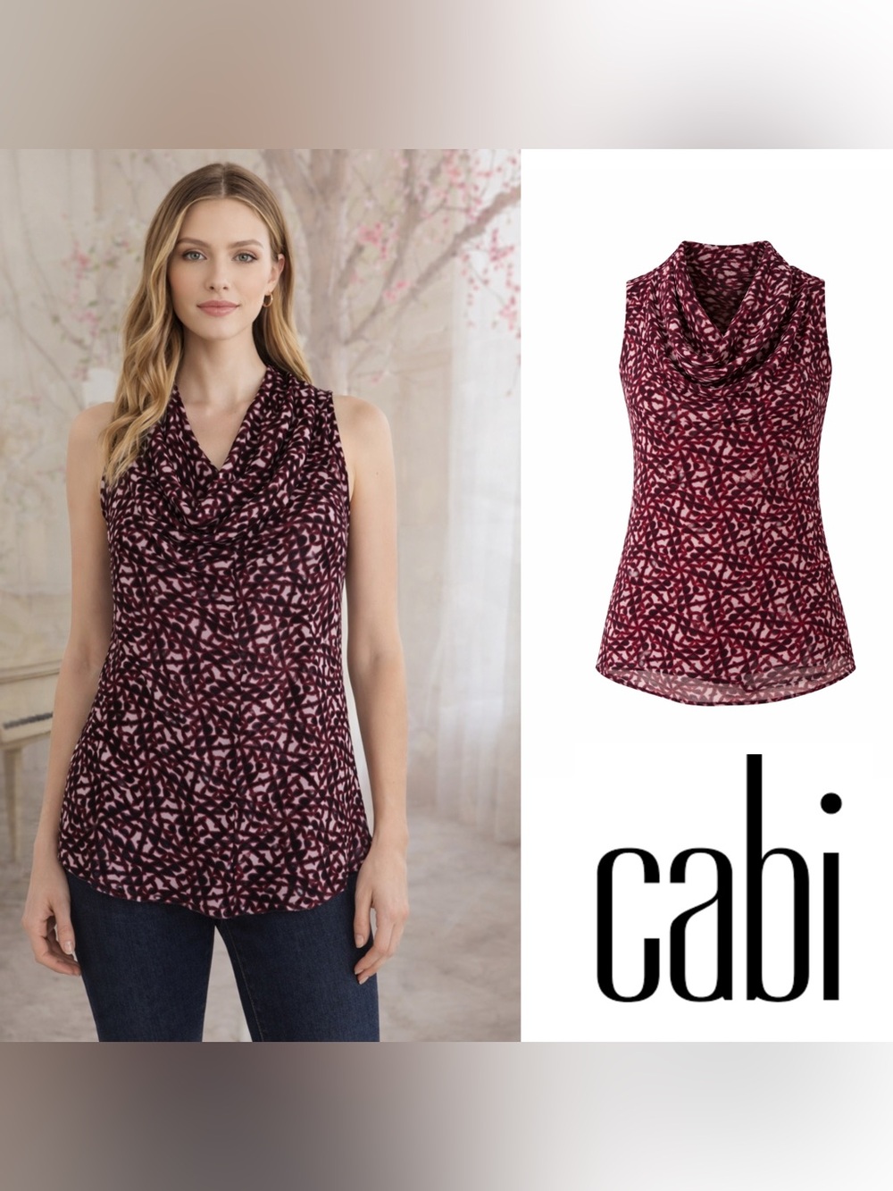 CAbi Drop neck Venus Blouse Top